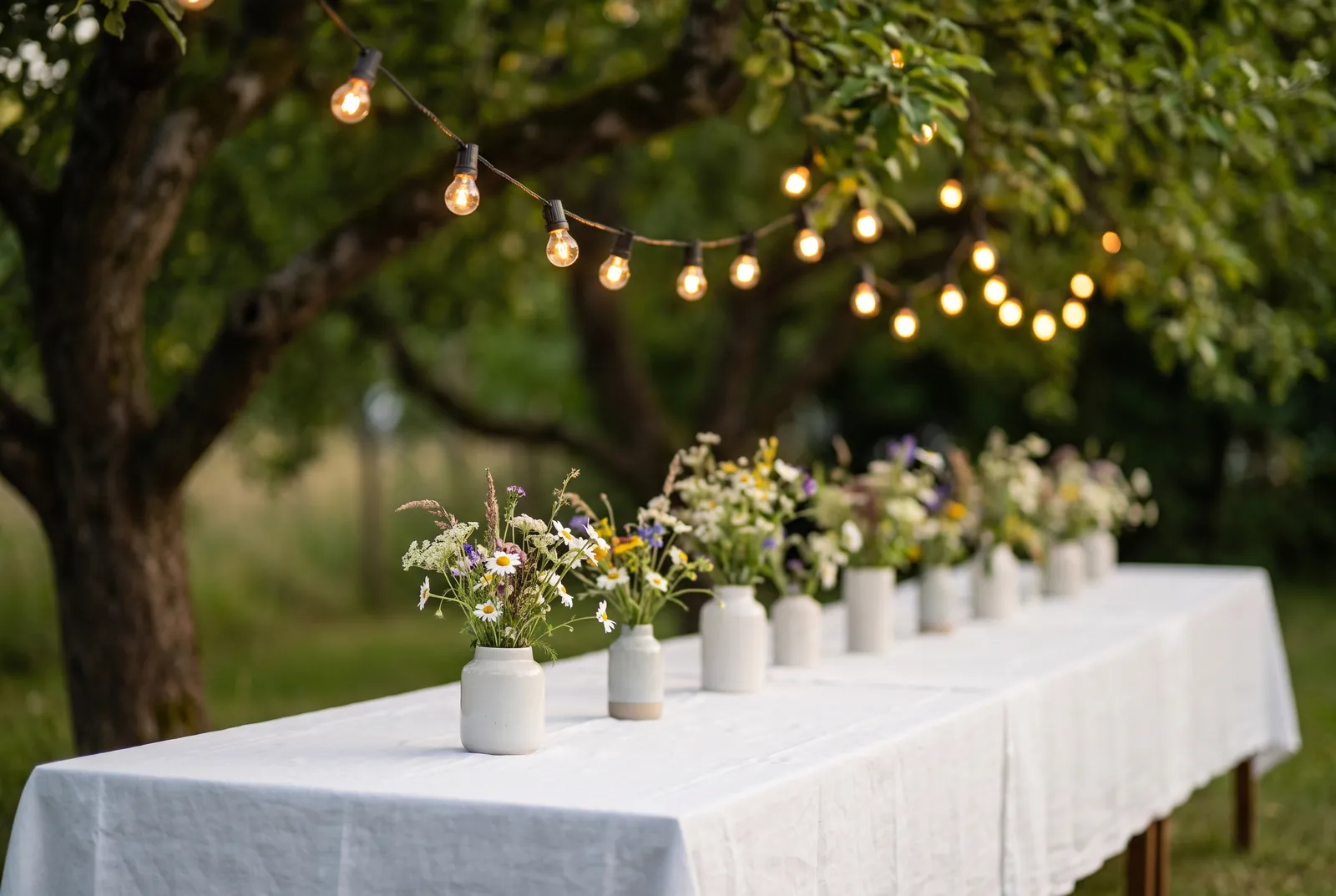 Festlich gedeckte Tafel im Garten